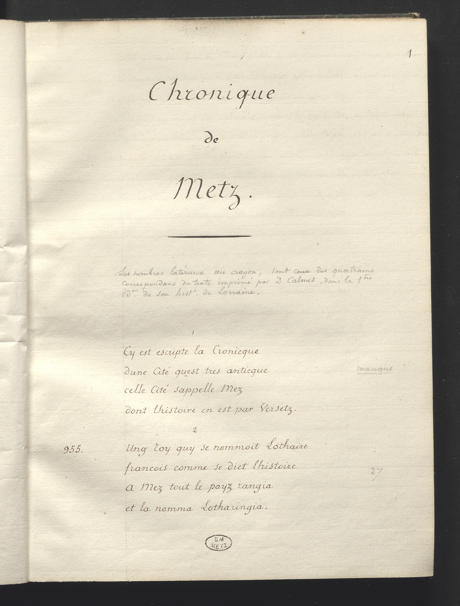Contenu du Metz, l’autre passion d’une vie d’érudit