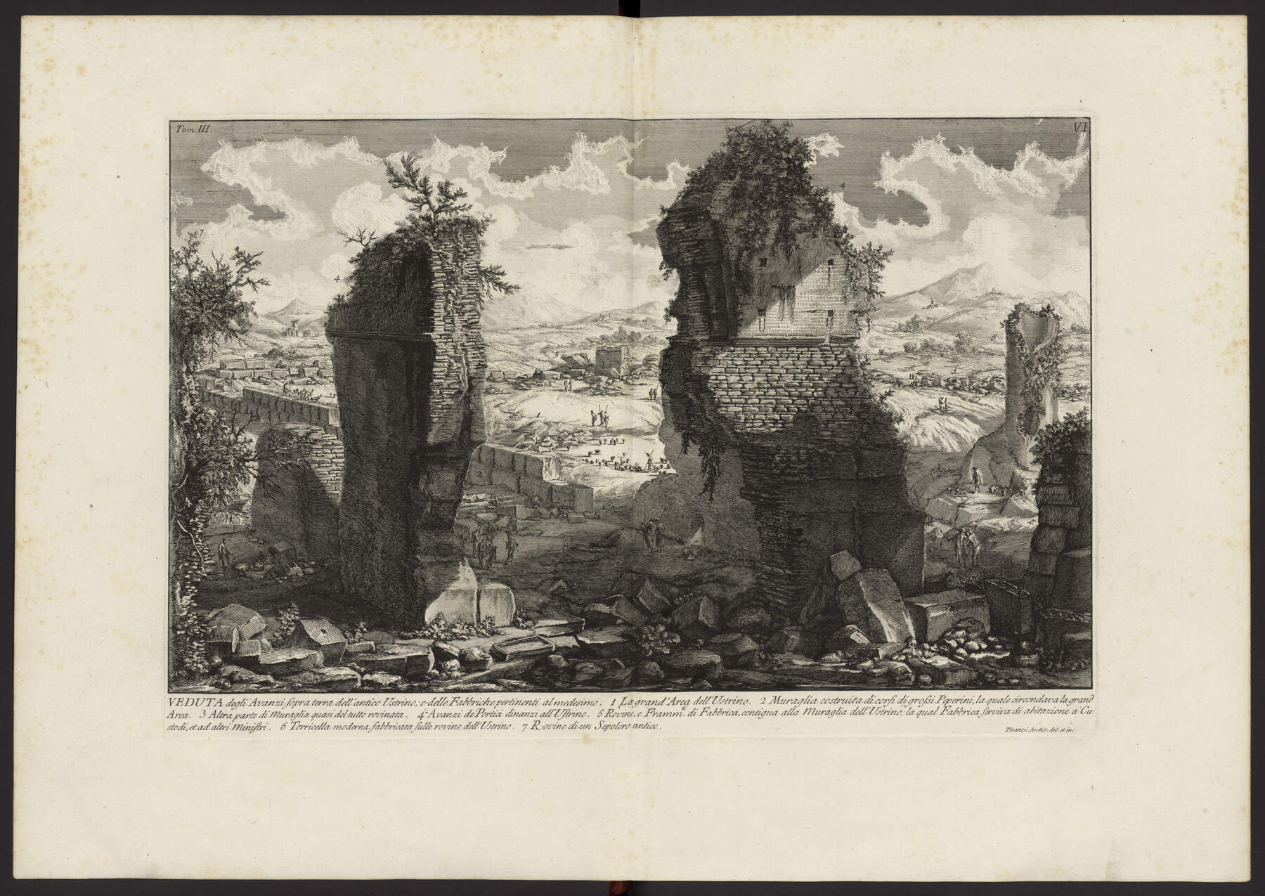 Contenu du Vue des vestiges du crématorium antique