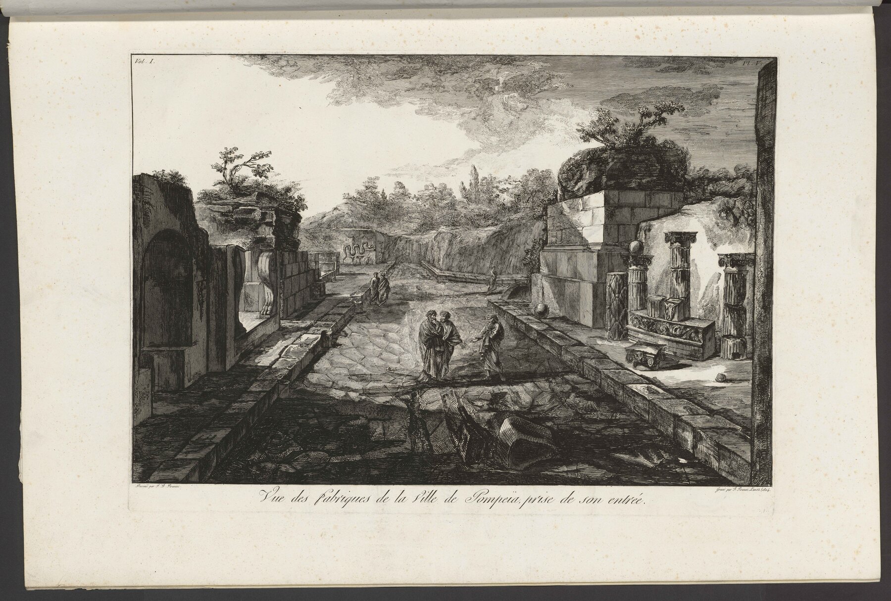 Contenu du Vue des fabriques de la ville de Pompeïa, prise de son entrée