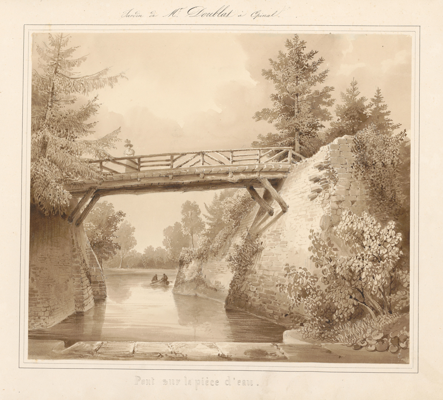Contenu du Le château d'Epinal : Pont sur la pièce d'eau