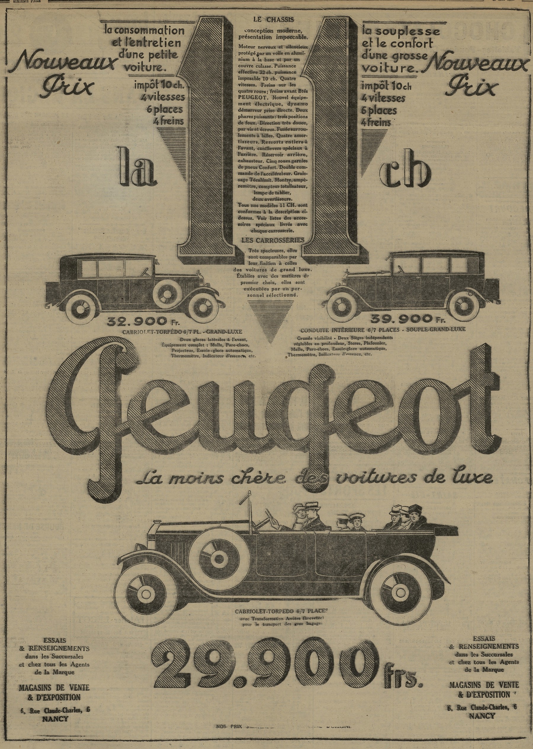 Contenu du 11 CV Peugeot Contenu du 11 CV Peugeot