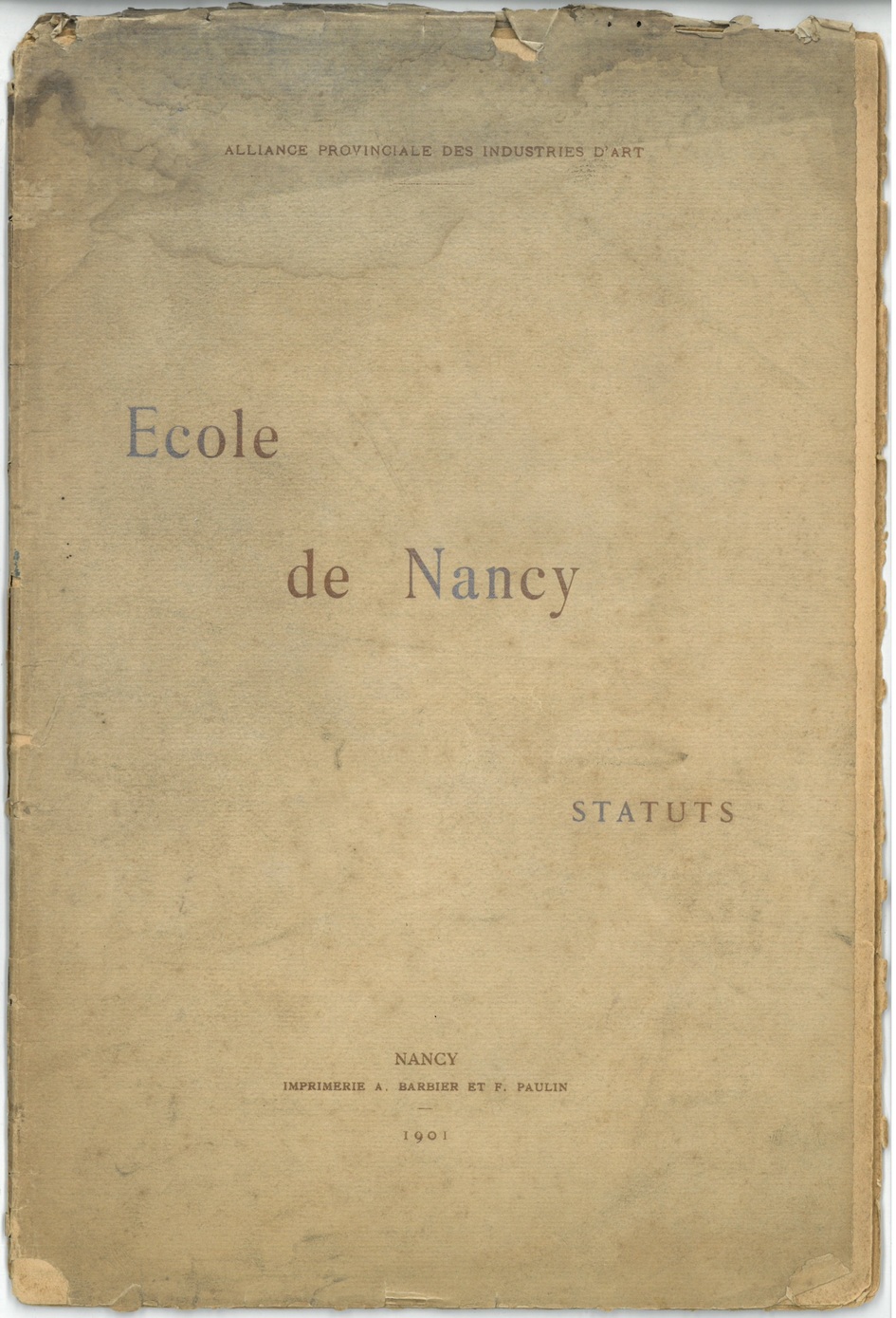 Contenu du Les statuts de l'École de Nancy