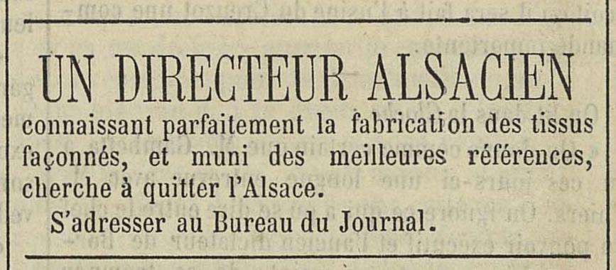 Offre d'un directeur alsacien Le Mémorial des Vosges, 18 juillet 1871