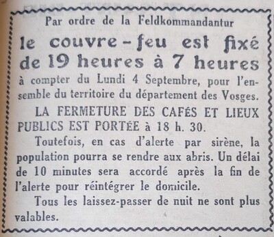 Couvre feu annoncé dans la presse couvre-feu