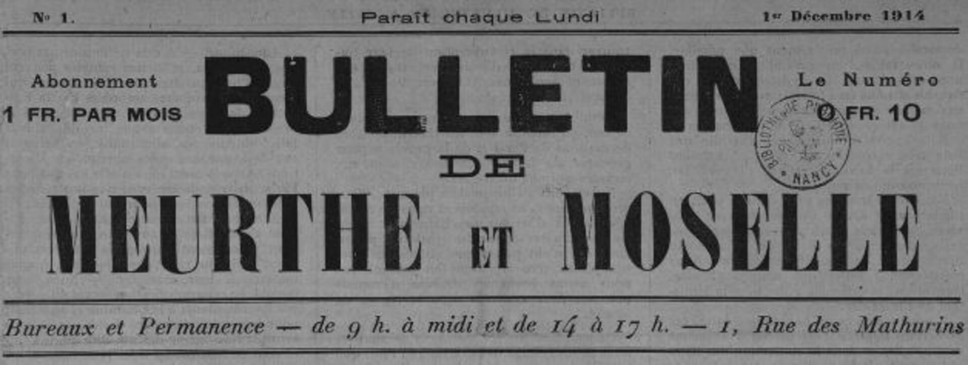 Bulletin de Meurthe et Moselle